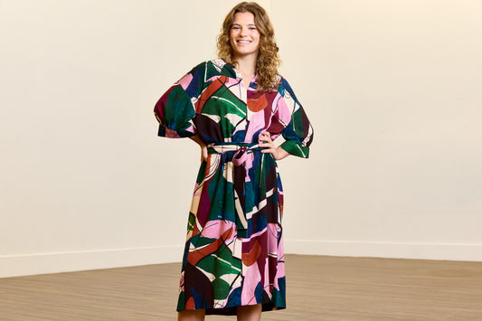 Atelier Jupe abstract and colourful print viscose fabric