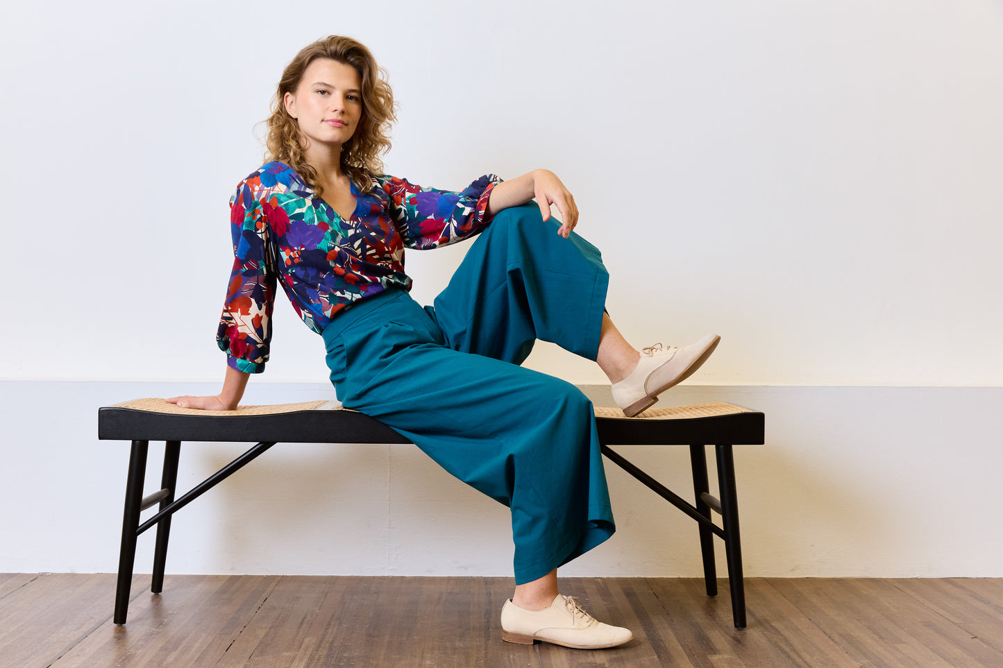 Atelier Jupe Emerald Green poplin fabric