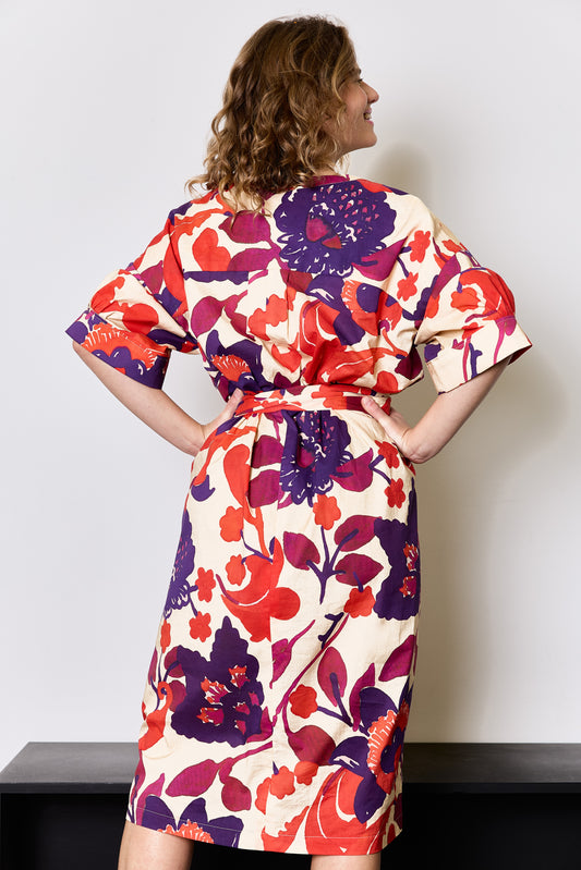 Atelier Jupe purple and red flower cotton fabric