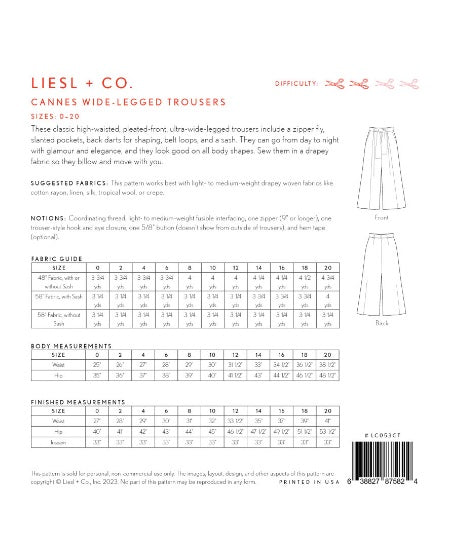 Liesl and Co Cannes Wide-Legged trousers