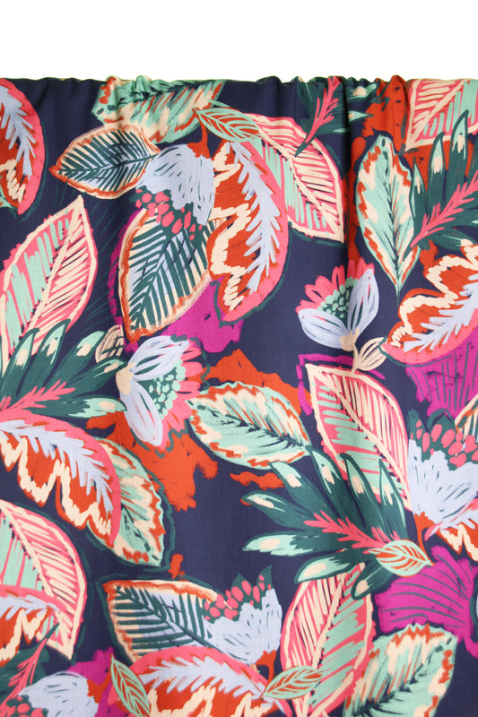 Atelier Jupe colourful leaves cotton fabric