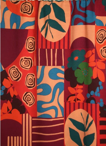 BOLT END Atelier Jupe red patchwork viscose 50cm