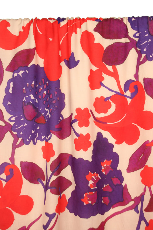 Atelier Jupe purple and red flower cotton fabric