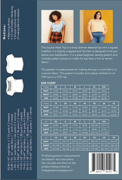 Friday Pattern Co Square Neck Top