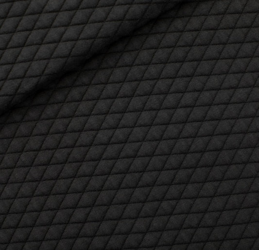 See You At Six Quilted Pique Knit - Black