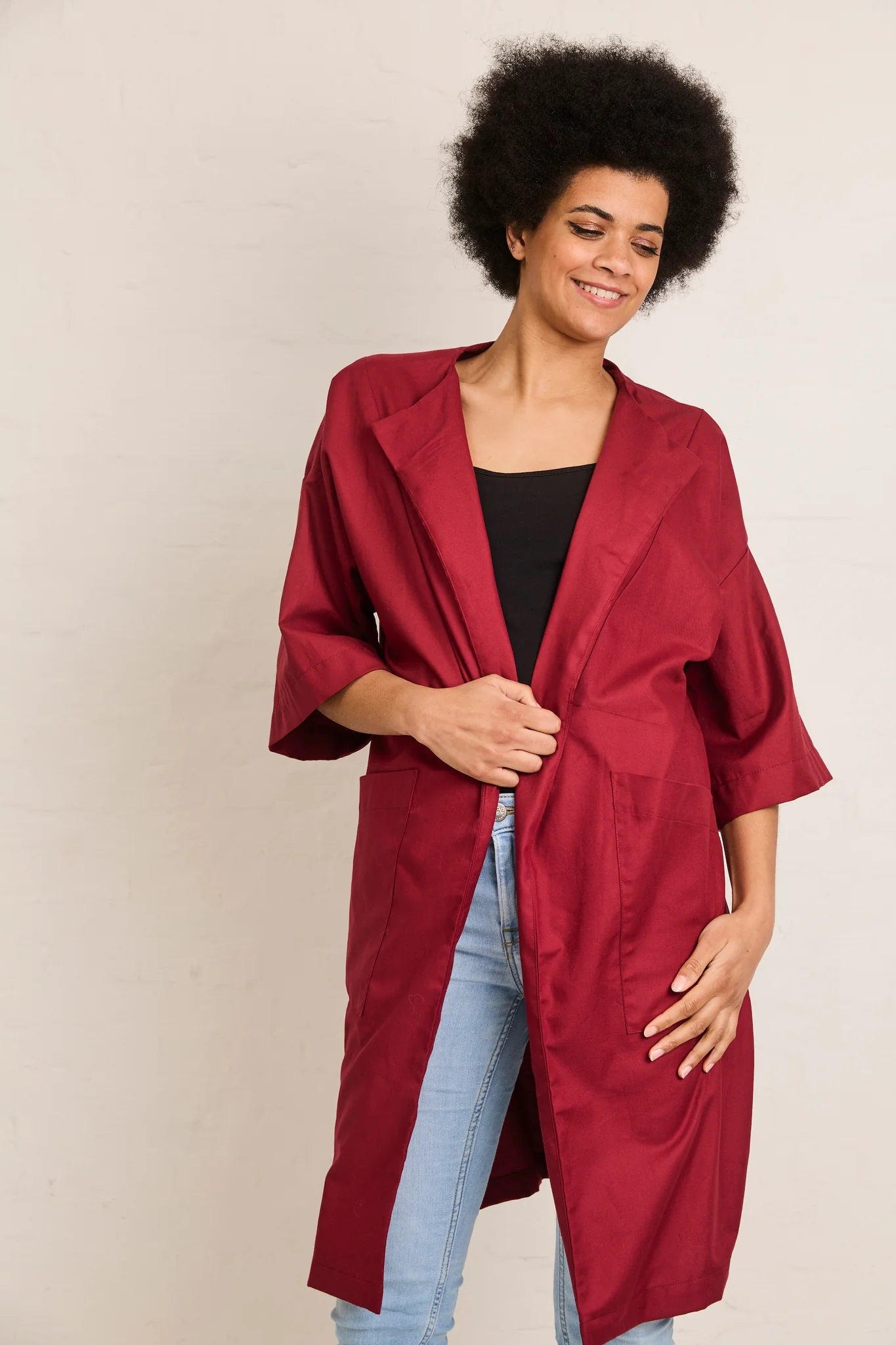 Atelier Jupe burgundy organic cotton