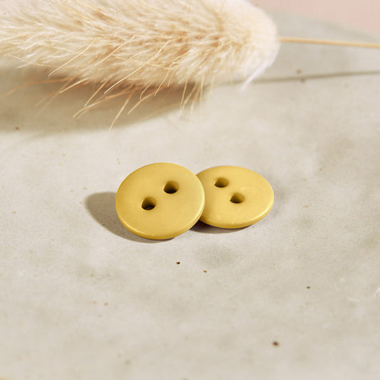 Atelier Brunette Matte 12mm Button - Lemon