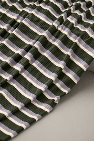 Khaki Meet Milk Derby Ribbed Tencel Jersey
