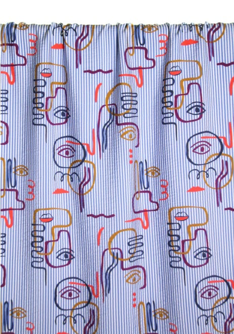 Atelier Jupe graphic faces textured viscose