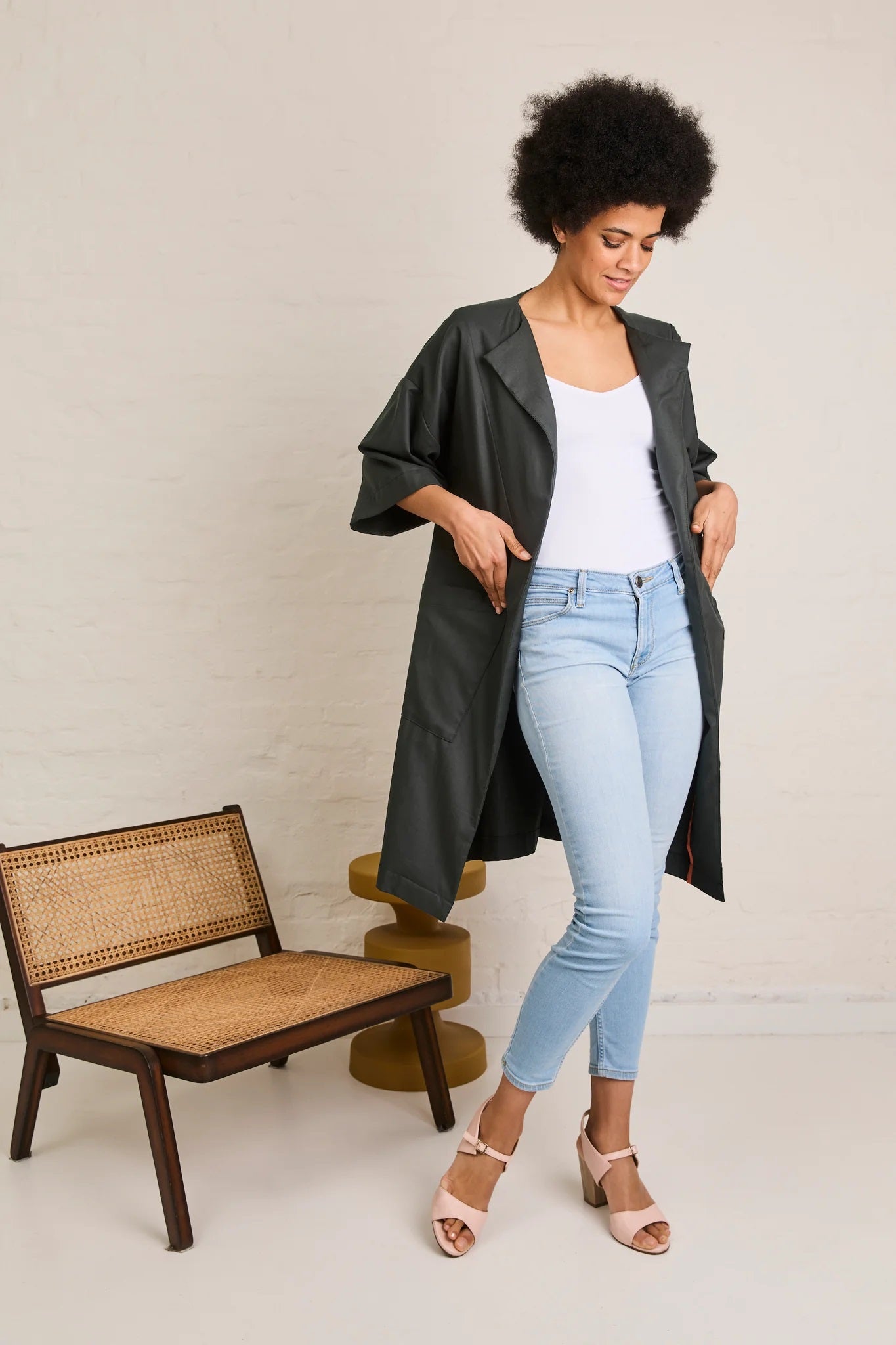 Atelier Jupe forest green organic cotton
