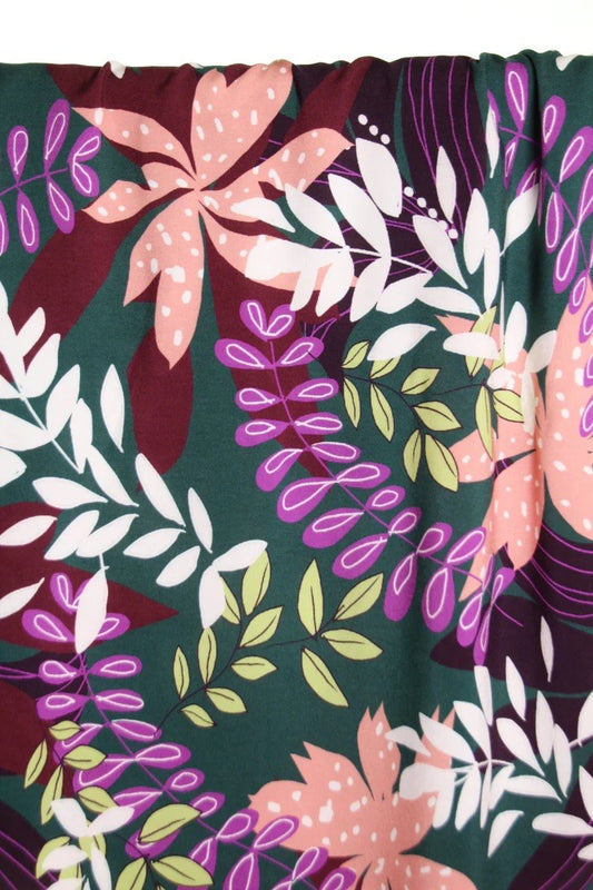 Atelier Jupe forest green flower viscose