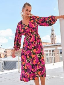 BOLT END Atelier Jupe fuchsia flower viscose 70cm