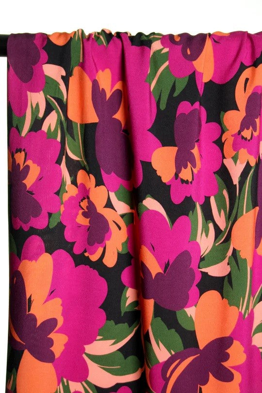 BOLT END Atelier Jupe fuchsia flower viscose 70cm
