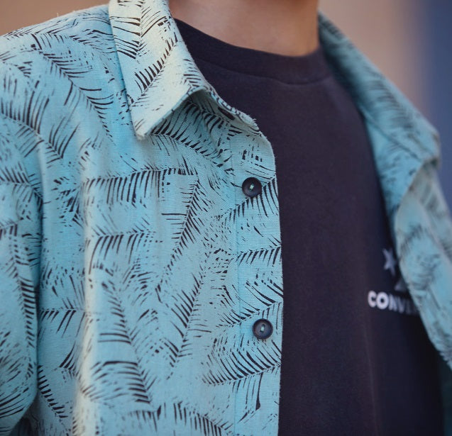 BOLT END See You At Six Leaf Shelter linen viscose 1m