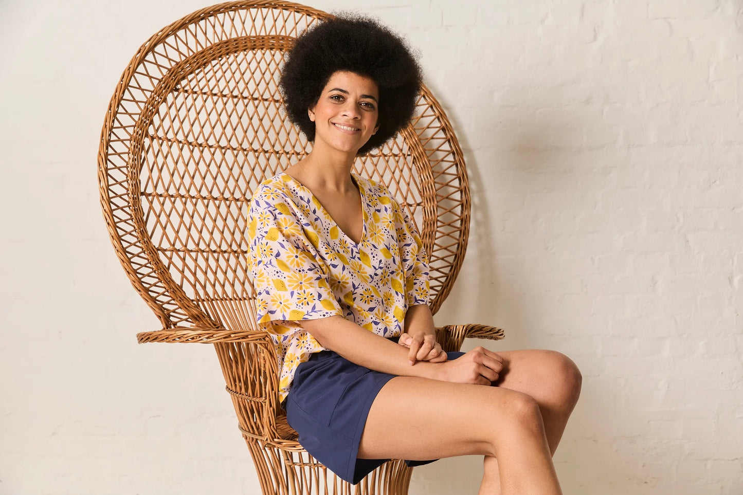 Atelier Jupe soft pink viscose with lemons
