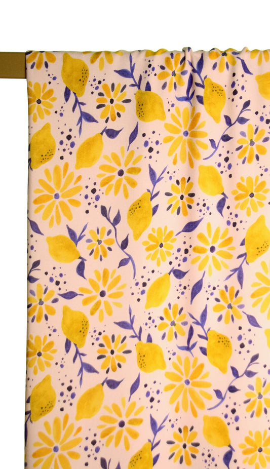 Atelier Jupe soft pink viscose with lemons