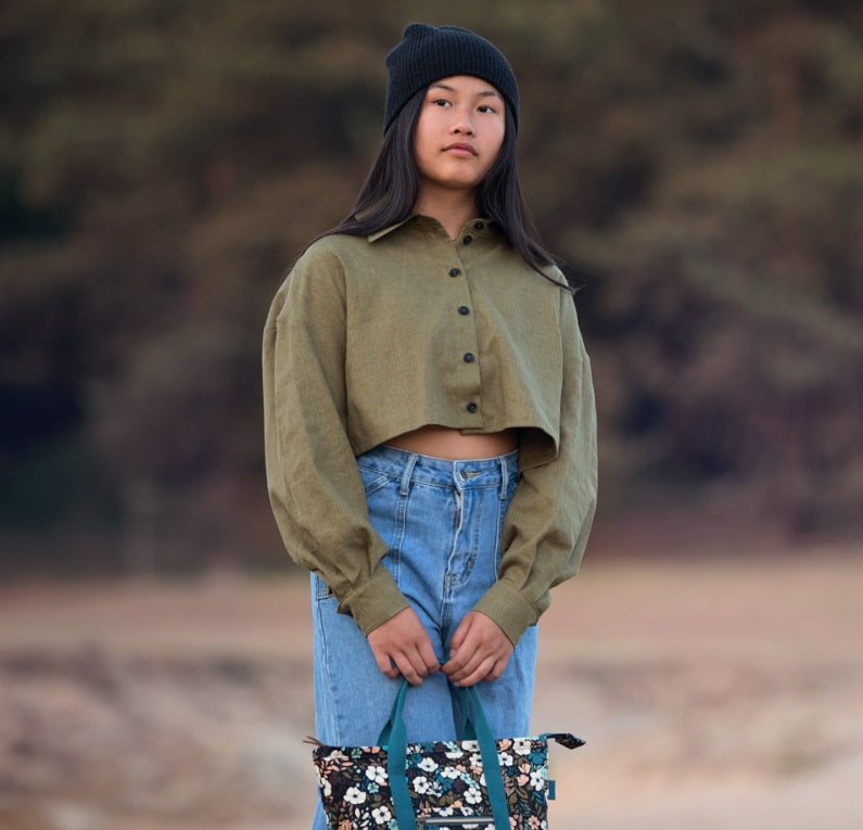 BOLT END See You At Six Lizard Green linen viscose 60cm