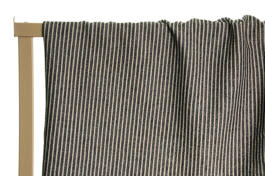 Atelier Jupe navy striped cotton jeans fabric