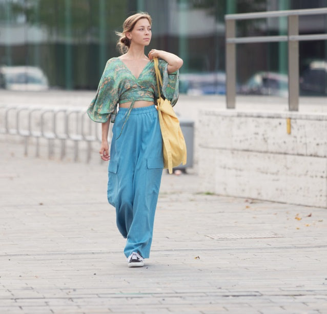 See You At Six Niagara Blue linen viscose