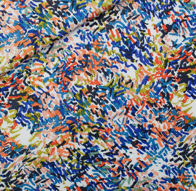 See You At Six Paint Fun viscose satin fabric