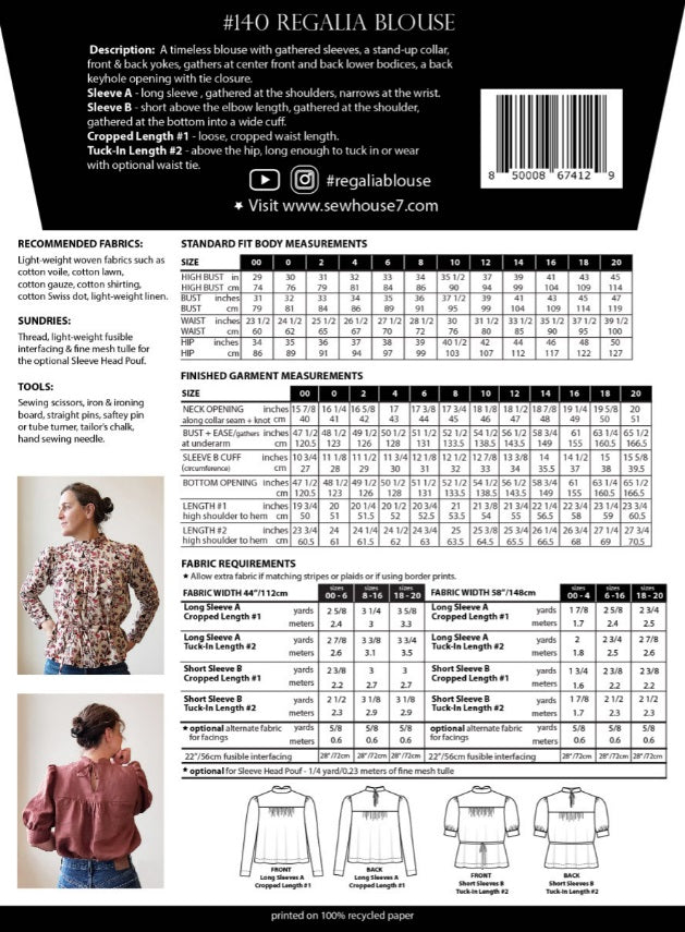 Sew House Seven Regalia blouse 00-20