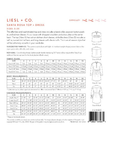 Liesl and Co Santa Rosa top and dress
