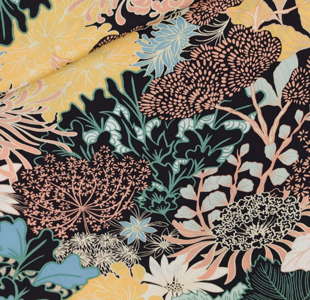 BOLT END See You At Six Sea Garden viscose satin 70cm