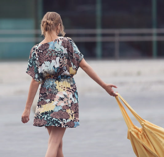 BOLT END See You At Six Sea Garden viscose satin 70cm