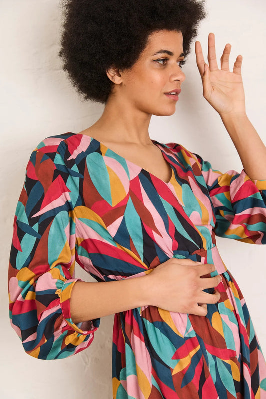 Atelier Jupe viscose with soft colour palette print