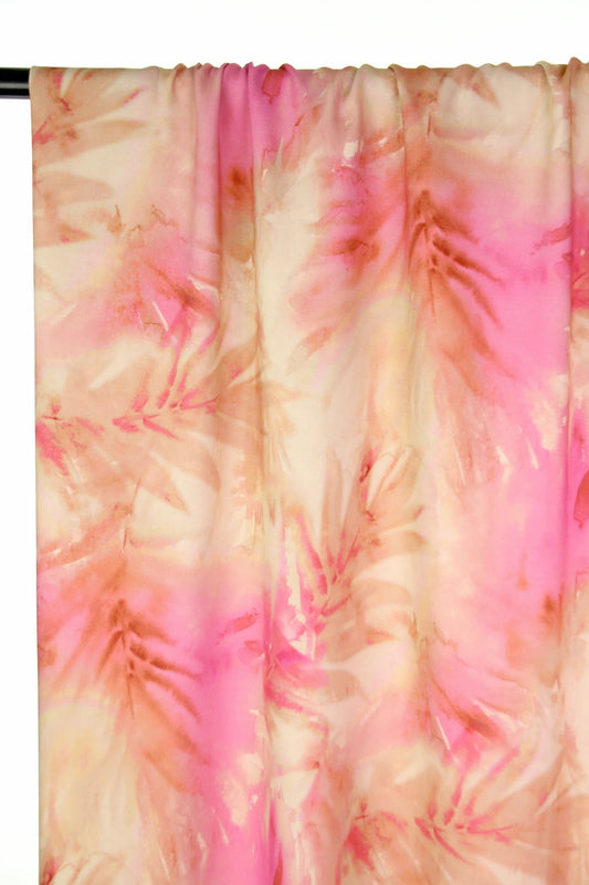 Atelier Jupe tropical tie dye pink beige viscose