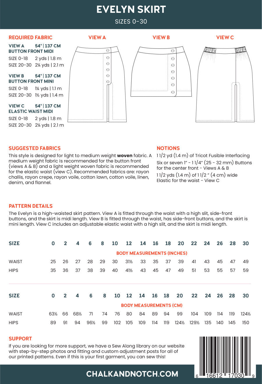 Chalk and Notch Evelyn skirt