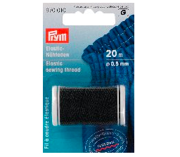 Black elastic sewing thread