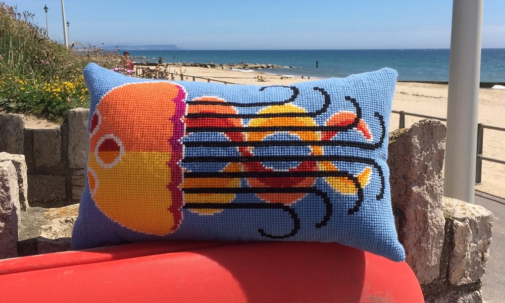 Rebecca the Jellyfish cross stitch kit - printed canvas