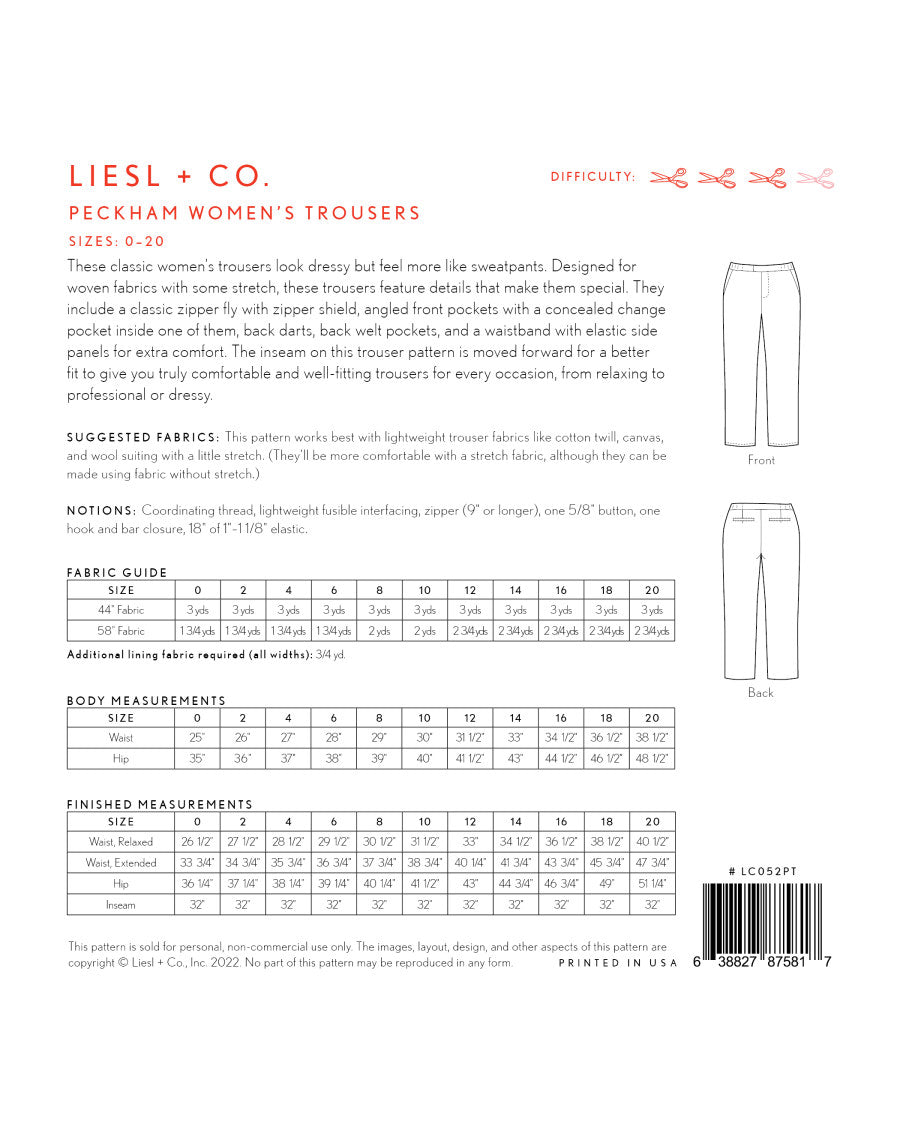 Liesl and Co Peckham women's trousers