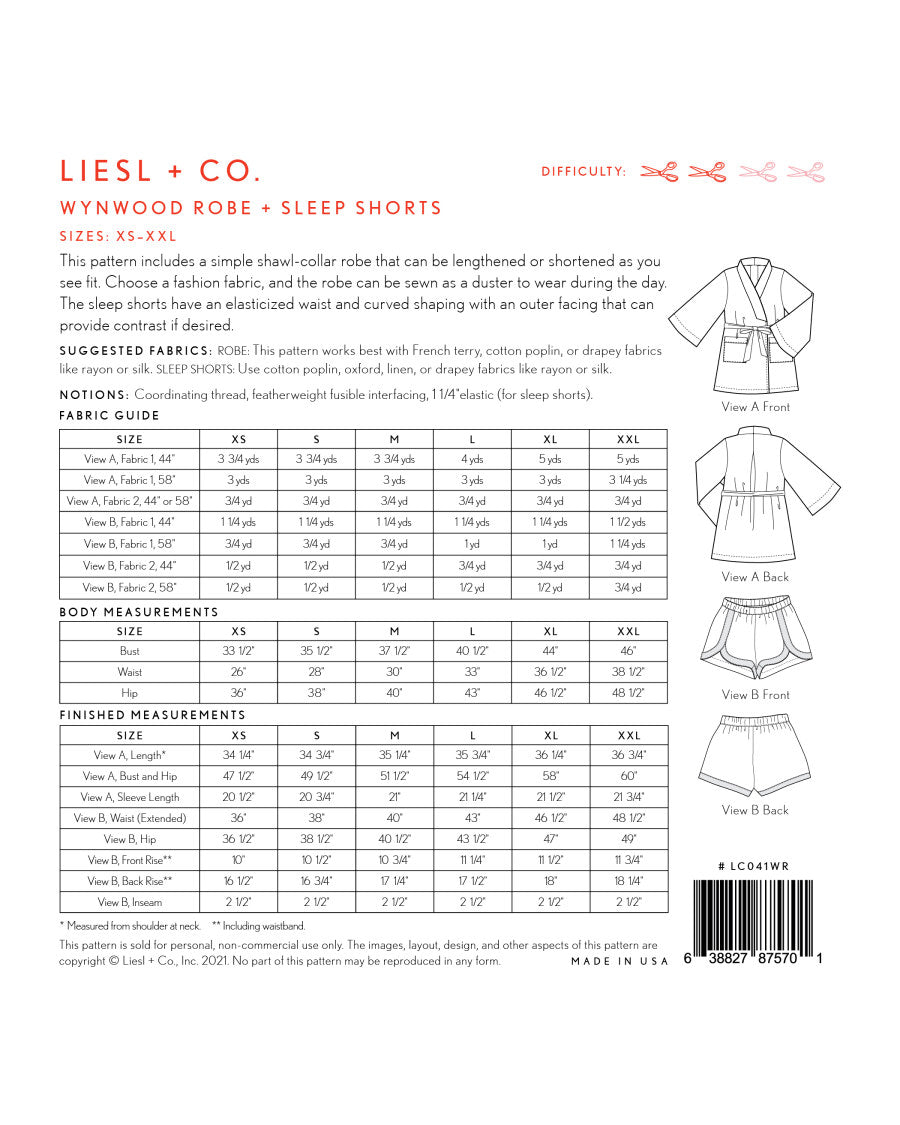 Liesl and Co Wynwood robe and sleep shorts