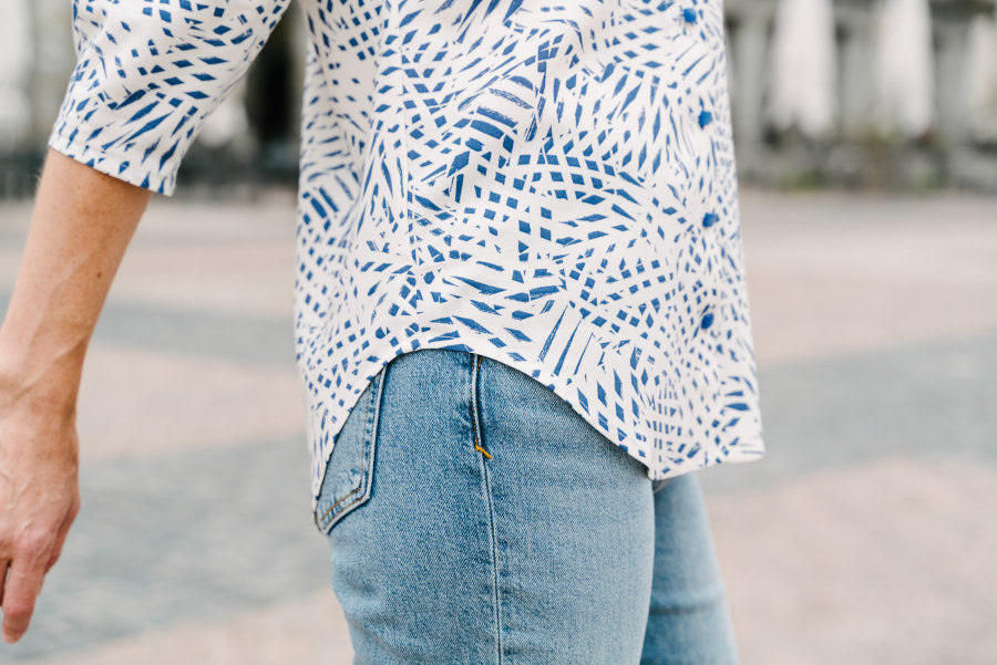 Liesl and Co Geneva V-neck blouse