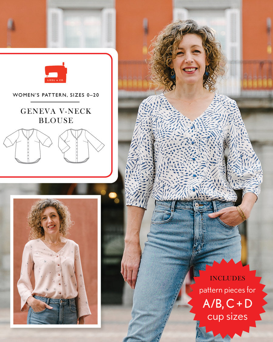 Liesl and Co Geneva V-neck blouse