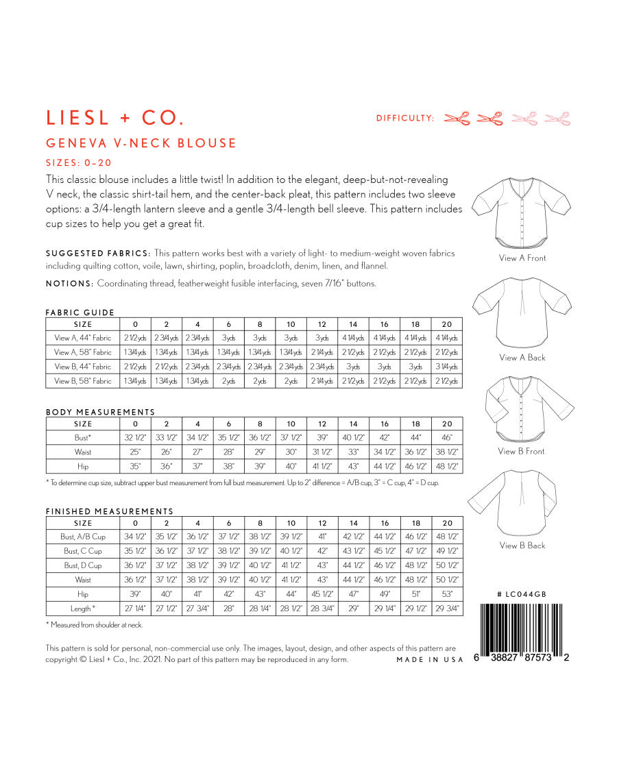 Liesl and Co Geneva V-neck blouse