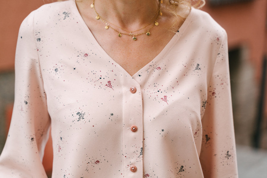 Liesl and Co Geneva V-neck blouse