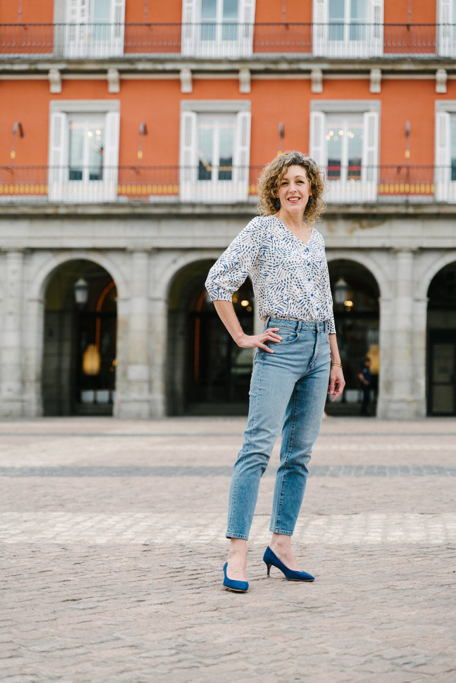 Liesl and Co Geneva V-neck blouse
