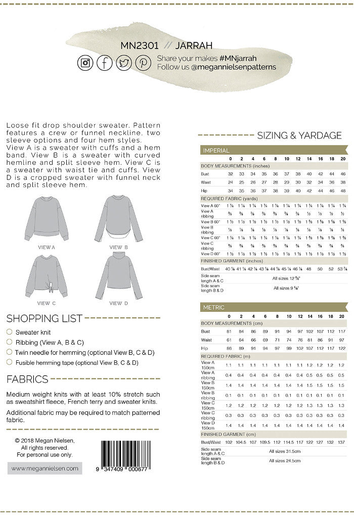 Megan Nielsen Jarrah sweater