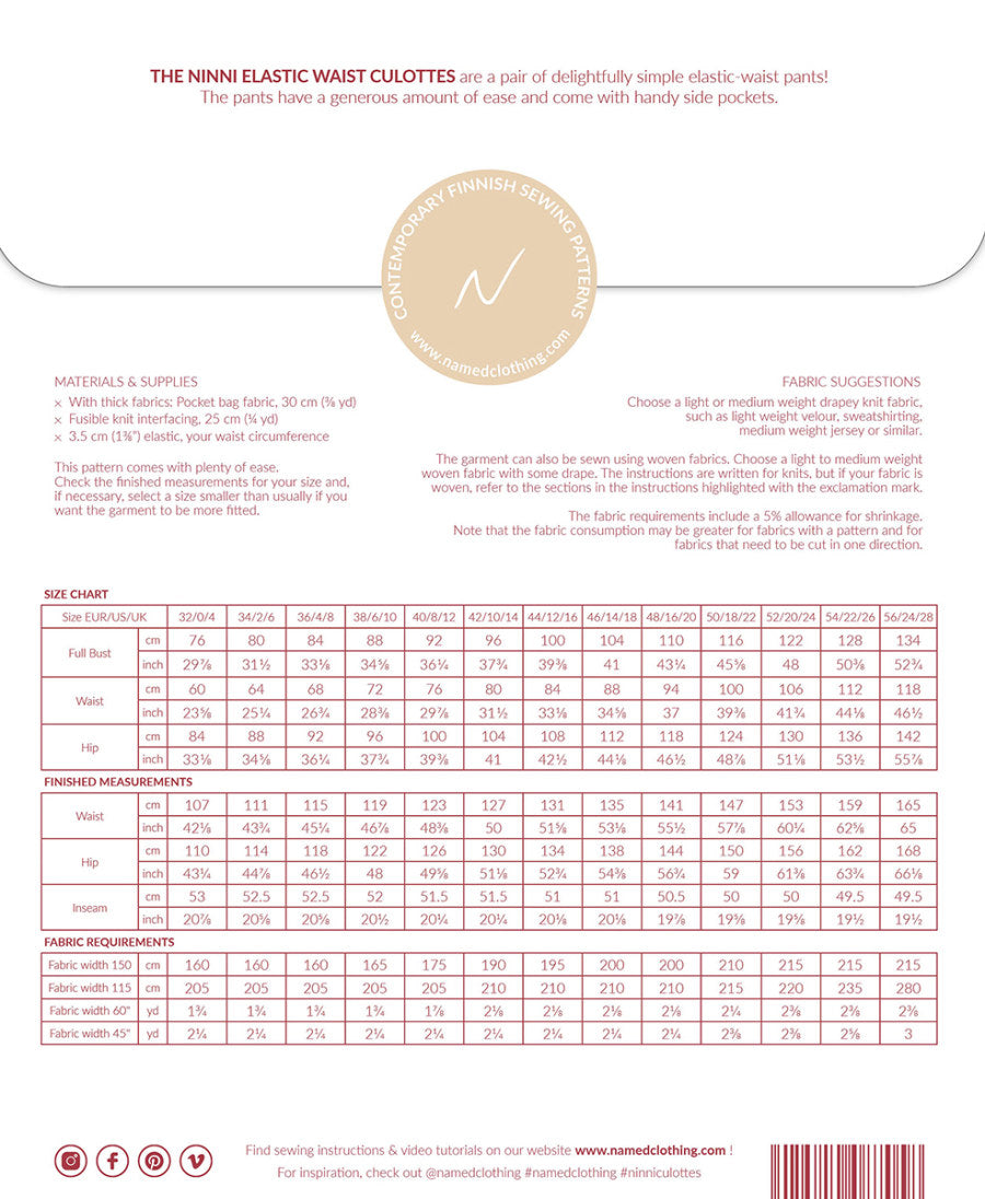 Named Patterns Ninni culottes
