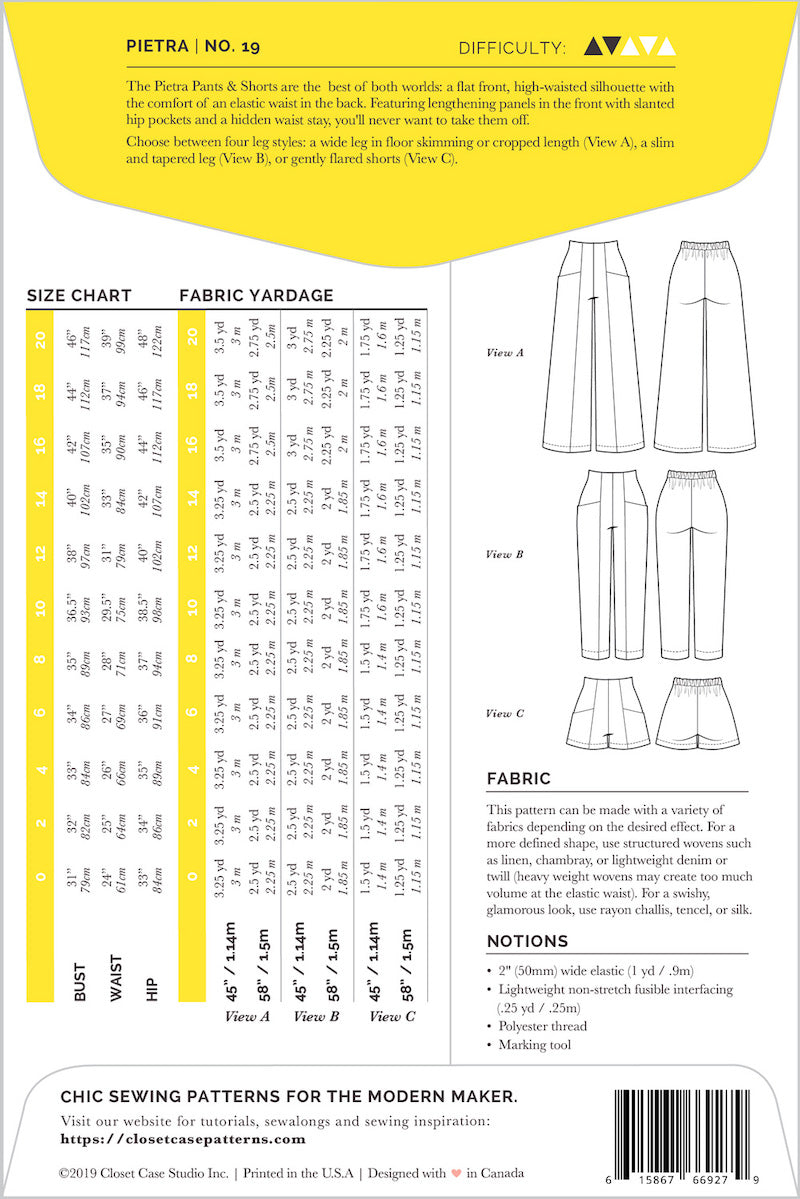 Closet Core Pietra pants and shorts