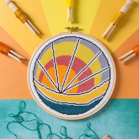 Hawthorne Handmade Sunset Beach cross stitch kit
