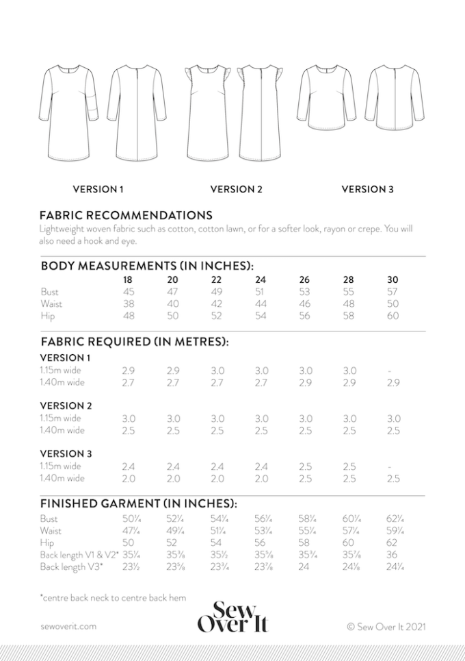 Sew Over It Ultimate Shift dress 18-30