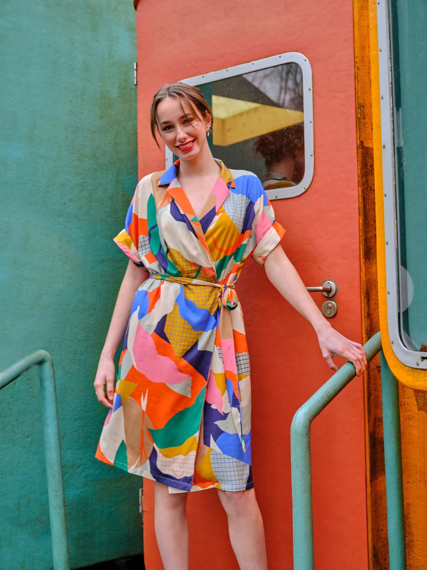 Atelier Jupe abstract eighties print viscose