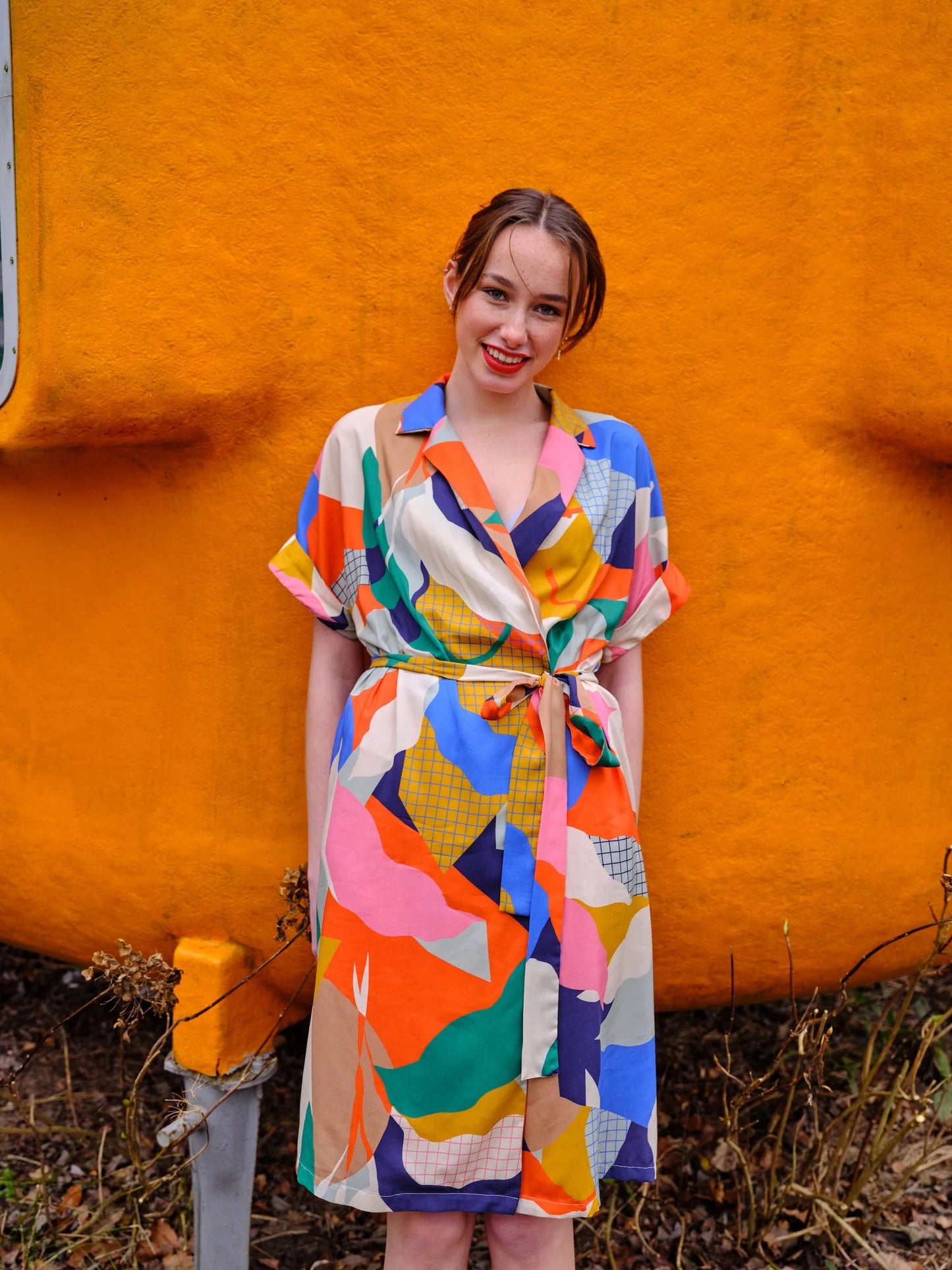 Atelier Jupe abstract eighties print viscose