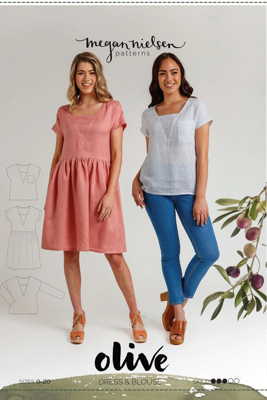 Megan Nielsen Olive dress and blouse