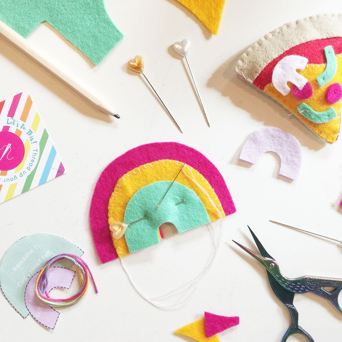 The Make Arcade Pastel Rainbow felt kit