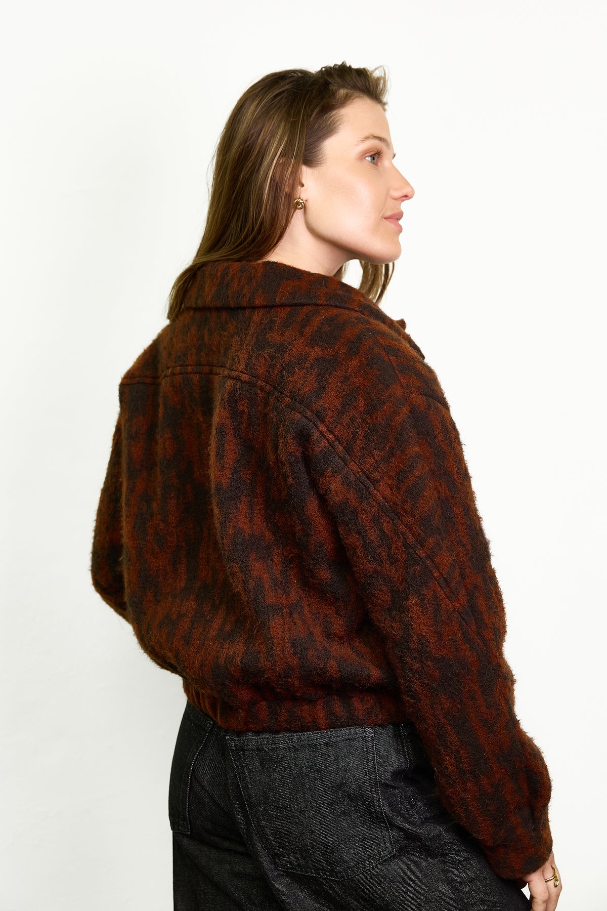 Atelier Jupe caramel and dark brown wool blend